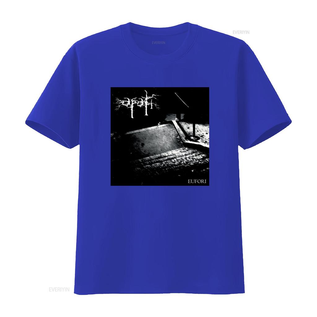 Apati Eufori Black Metal Dsbm Heavy Cotton T Shirt Unique Gothic Design for Fans Vintage Washed Stretched Fashion Stylish