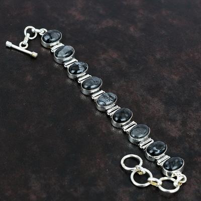 Picasso Jasper Bracelet Gemstone Bracelet Elegant Jewelry 925 Sterling Silver Bracelet Adjustable Chain Bracelet Handmade Jewelry For Gifts