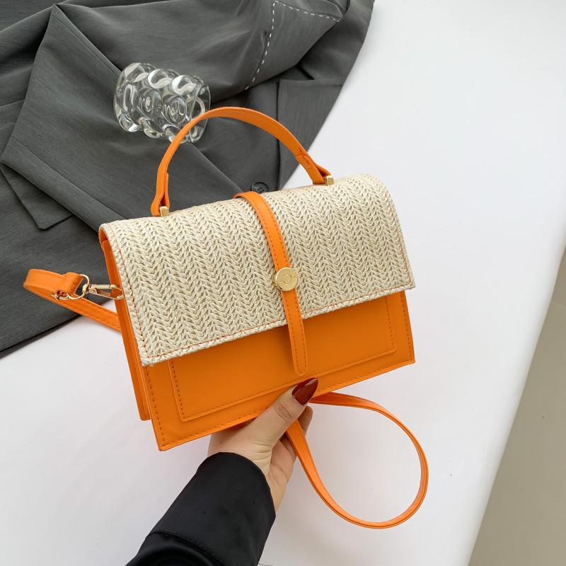 Candy Color Splicing Retro Texture New Style Trend Contrasting Color Fashion Casual Temperament Crossbody Small Square Bag