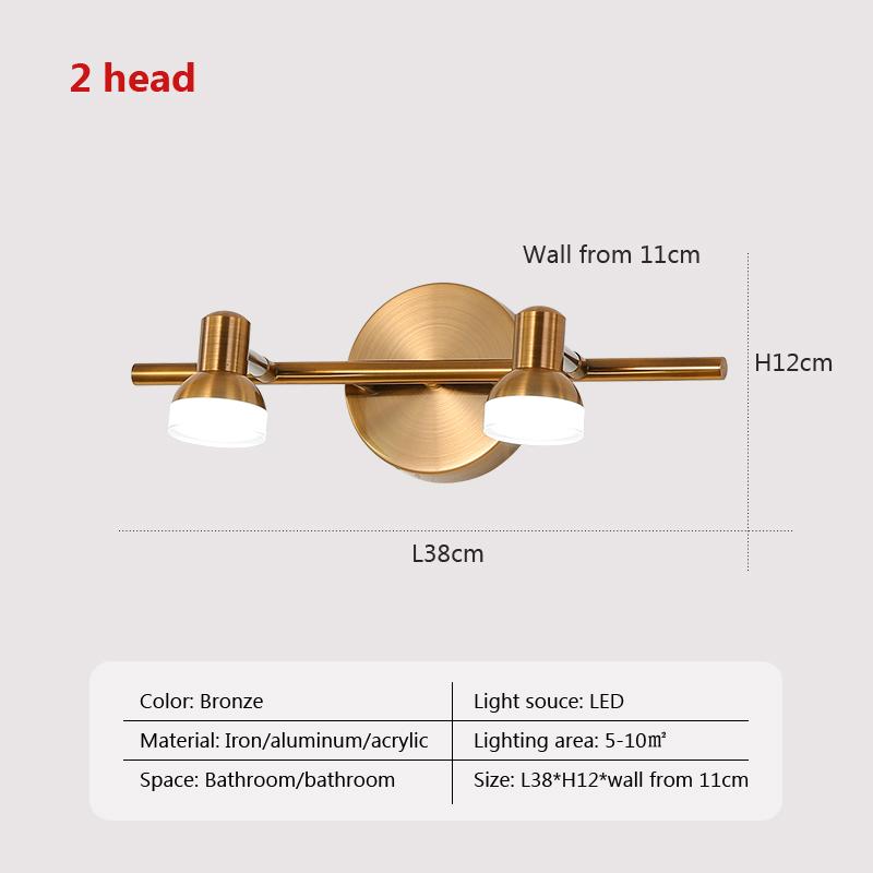 Modern LED Wall Light Multi-head Mirror Front Lamps For Bathroom Bedroom Dressing Table Home Decor Indoor Lighting Fixtures