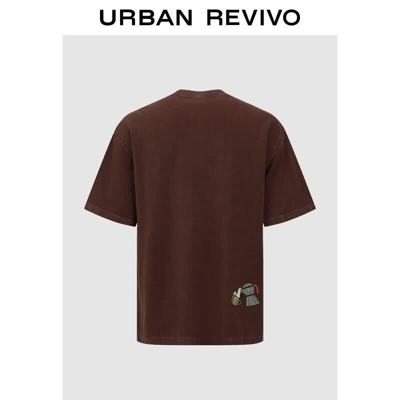 UR2026 Men s 3D Embroidered Short Sleeve T-Shirt XL малиновый