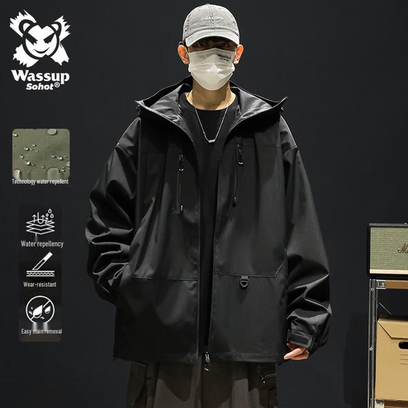 

Wassup Sohot Men s Outdoor Windproof Waterproof Hooded Jacket L