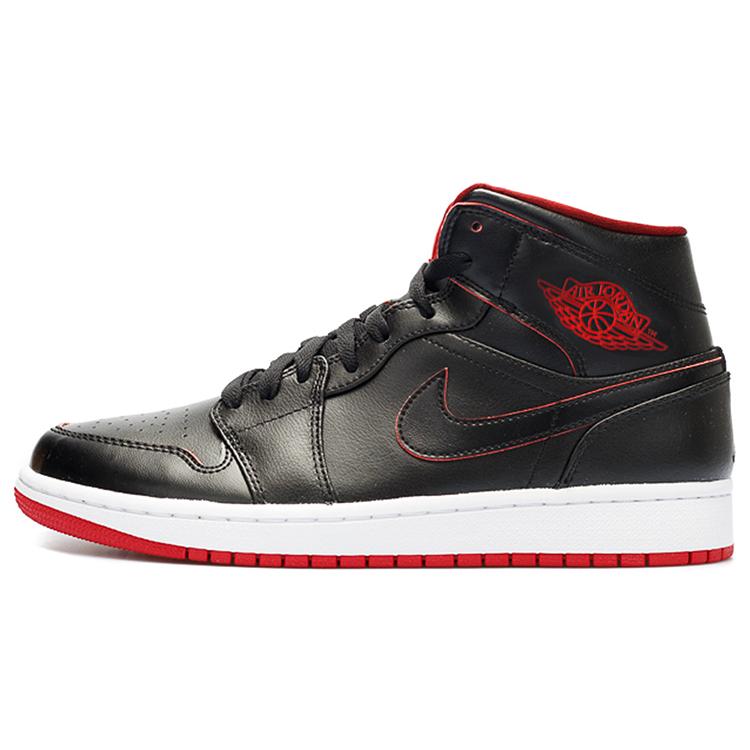 

Jordan 1 Retro Mid Black Red White 554724-028 44