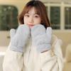Thicken Plush Soft Winter Fingerless Gloves Women WarmFur Fuzzy Mittens Cold Protection Velvet lining Outdoor Fluffy Gloves