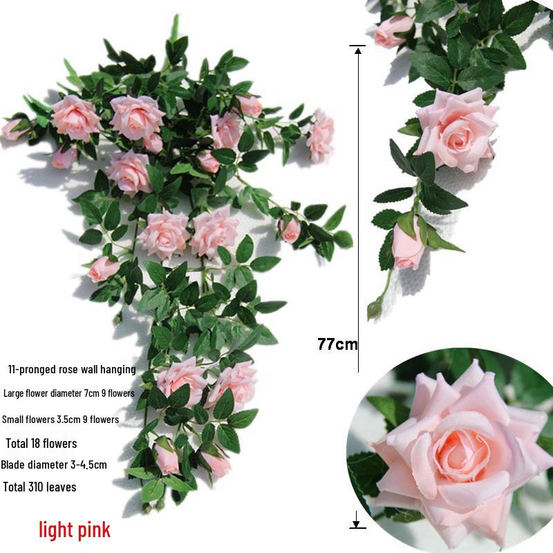 Artificial Rose Vine Hanging Decor for Walls and Ceilings