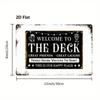 Vintage Metal Welcome To The Deck Wall Sign Outdoor Patio Decor
