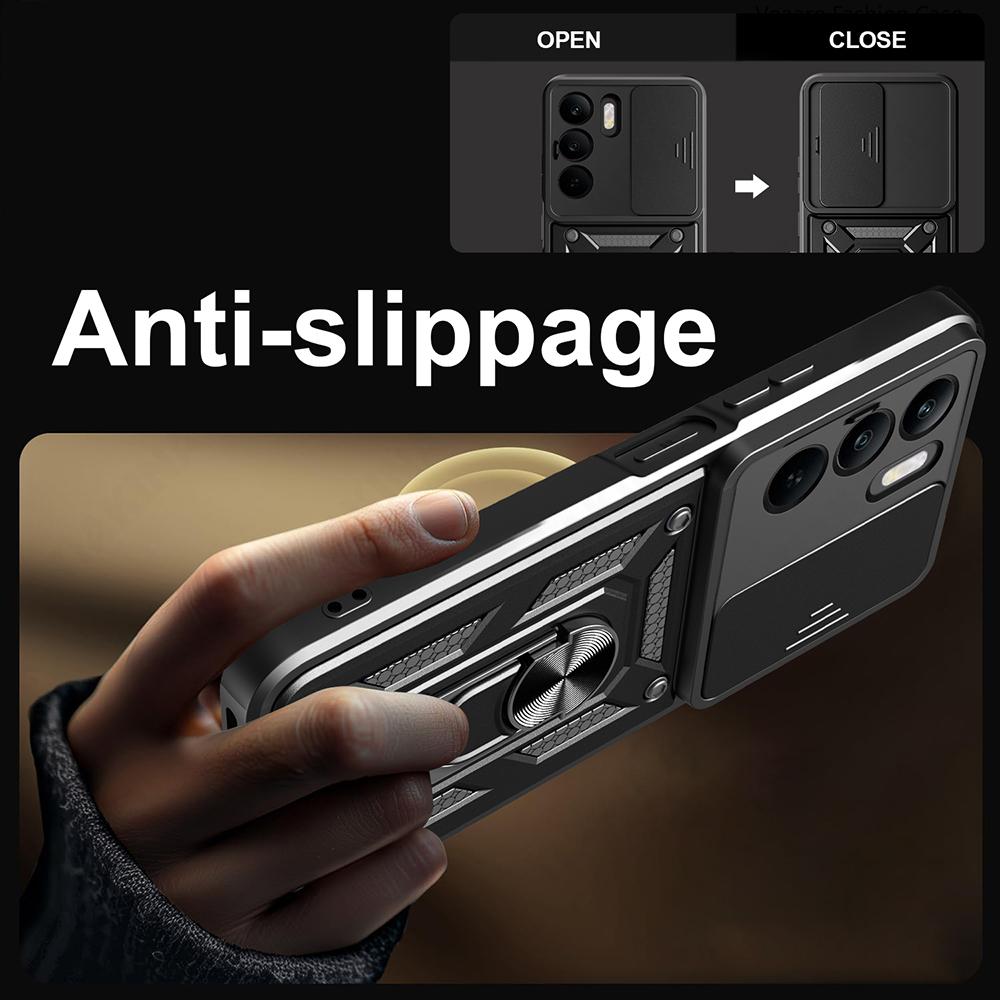 Posuvný kryt objektivu pro Realme C71 4G Pouzdro pro OPPO Realme C71 4G Pouzdro Magnetický prstenový stojánek Nárazuvzdorný ochranný kryt