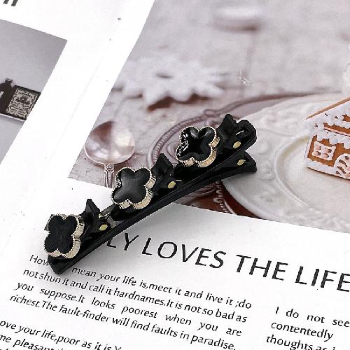 Double Layer Braided Hair Clip Vintage Rhinestone Faux Pearl BlackHairpin Barrette Elegant Hair Accessories Styling Tool Braider