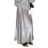 25 Spring and Summer New Vertical and Smooth Silky Glossy Satin Slimming Oblique Cutting A Word Sheath Fishtail Skirt Women
