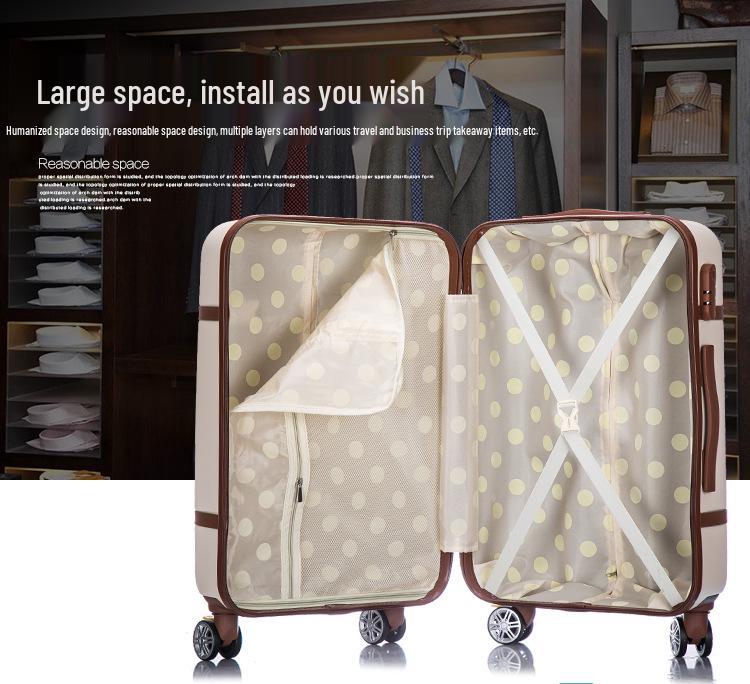 Retro Large Capacity Suitcase with Universal Wheels, Trolley Cabin Luggage for Men and Women