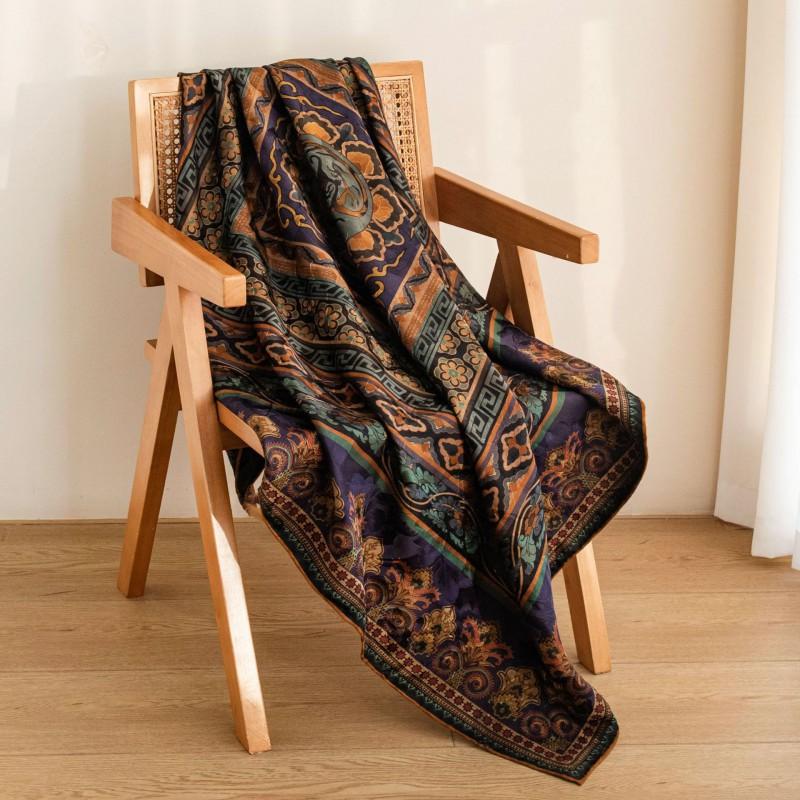 Silk Square Scarf 100% Mulberry Shawl Mom Vintage Style Sun Protection