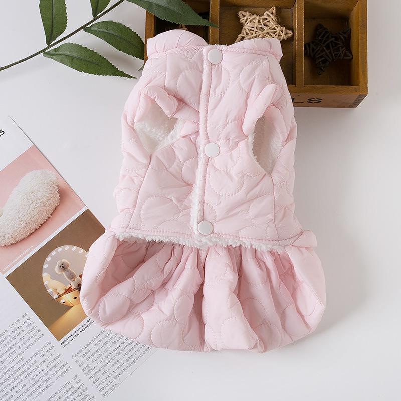 Pet Dog Dog Cat Teddy Bichon Maltese Cat Small Dog Thickened Clothes Fleece Dress
