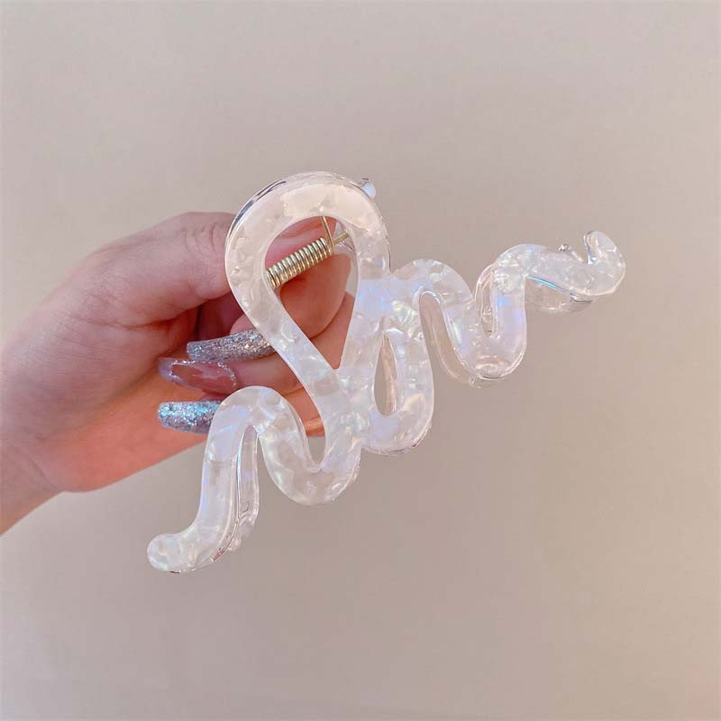 Pinces à cheveux ondulées en acétate de couleur gelée tendance pour femmes coréennes colorées grandes géométriques accessoires pour cheveux