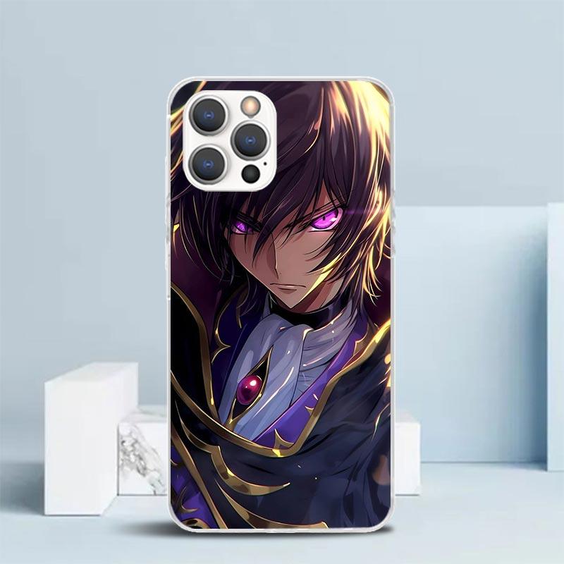 Code Geass Anime Soft Cover for iPhone 16 17 Air 15 14 Pro Max 16E Phone Case 13 Mini 12 11 7 SE 8 Print Pattern Fit Cases 16 17