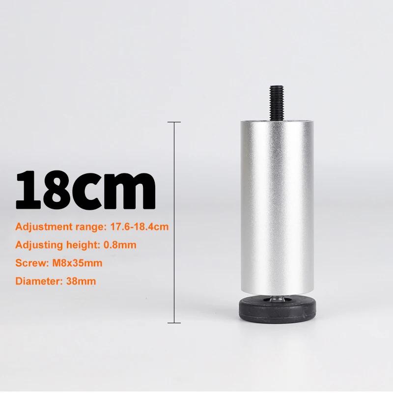 4 Stück verstellbare Möbelfüße M8 Aluminiumlegierung Tischbeine für TV-Schrank, Kleiderschrank, erhöhte Kühl-, Waschmaschinenfüße