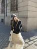 Women's High-Waist A-Line Mesh Cake Skirt - Spring/Summer 2025 French Gentle Style