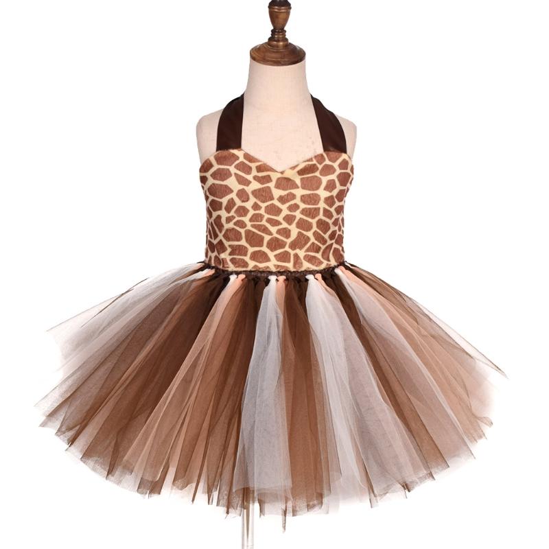 Kids Animal Ears Headband Tie Tail Tutu Dress Set Cosplay Halloween Costume Birthday Party Gift Hair Band Christmas Prop