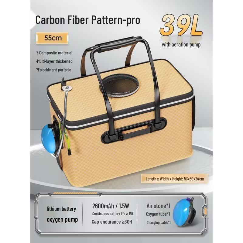 HANDUNYOU Portable Folding Fishing Box with Aerator
