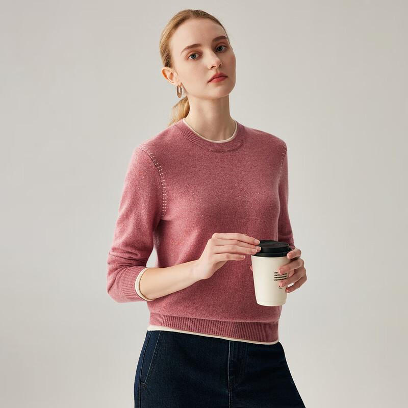 Zhaojun Women's 100% Cashmere Round Neck Sweater