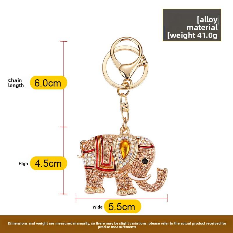 Elephant Keychain, Metal Women's Handbag Pendant, Keychain Ring, Creative Little Elephant Ornament