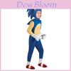 Costum Sonic pentru copii Salopetă albastră Mască de spumă Pentru distracție cosplay!