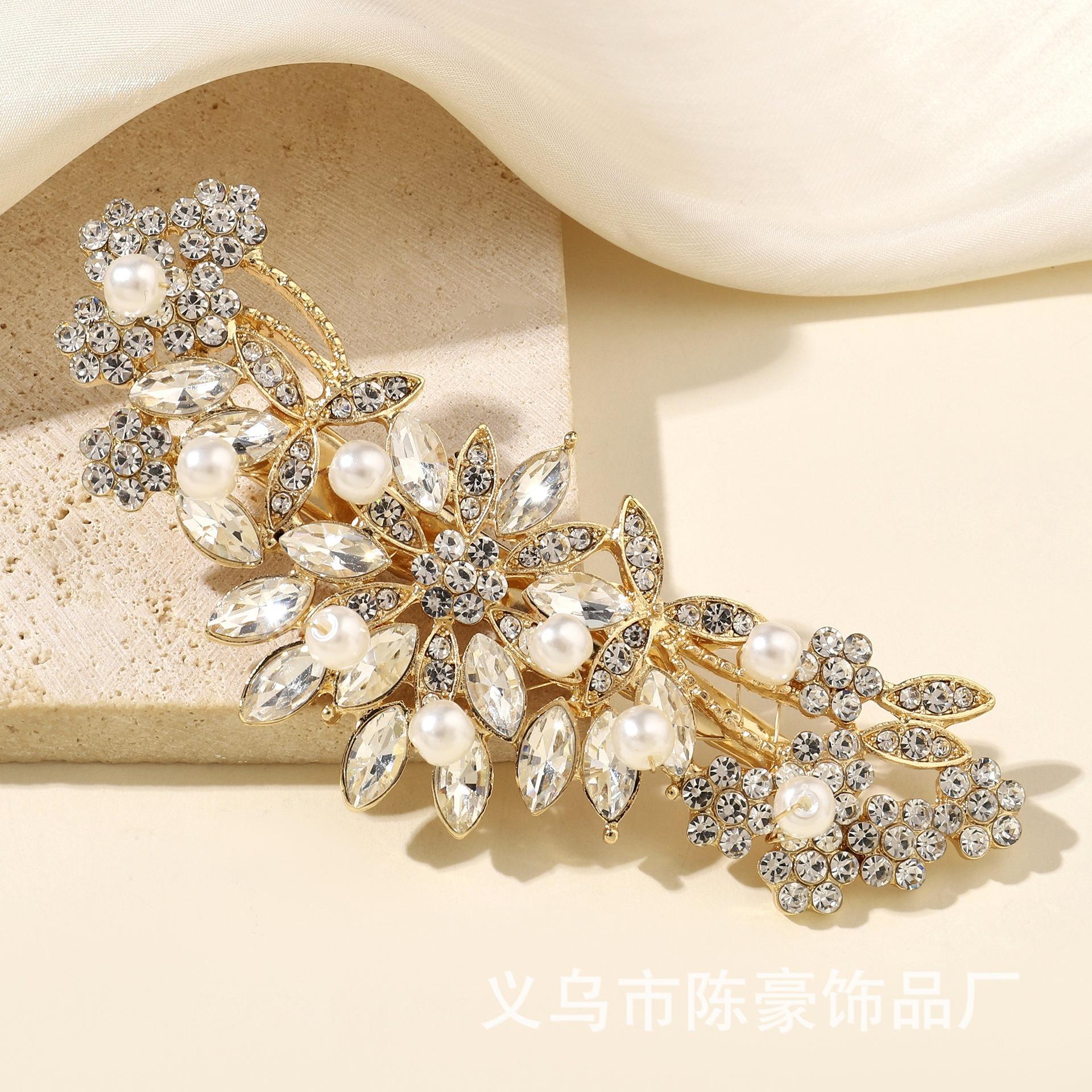 Свадебная Тиара Жемчуг Сплав Стразы Гребень Ручная Работа Перевернутый Гребень Антикварные Аксессуары Для Волос Хрустальный Диск Гребень Для Волос серебряный