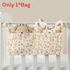 Baby Bedside Storage Bag With Double Pockets Made Of Cotton For Nursery Organization