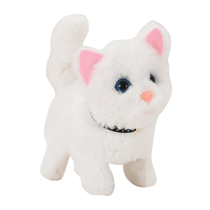 

Interactive Plush Toys Novelty Sound Control Electronic for Cat Electronic Pets Robot for Cat Gift for Children Birthday белый