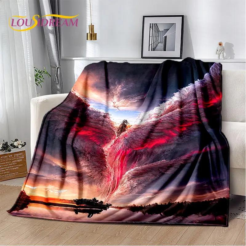 3D Natural ,Tornado, Cloud Soft Plush Blanket,Flannel Blanket Throw Blanket for Living Room Bedroom Bed Sofa Picnic Kids Office