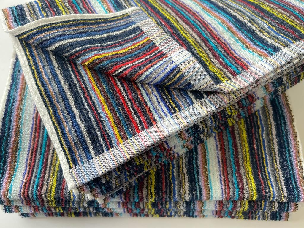 Imabary reTOWEL One-Wash Remaining Yarn Eco Towels, Set of 10 Face Towels, Multicolor