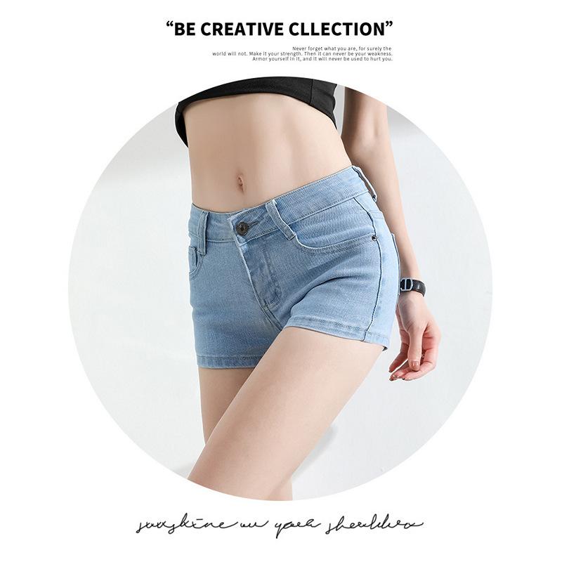 Low Waist Jeans for Women Summer Stretch Light Color Shorts Slim Fit Super Shorts Tight Hot Pants 2025 New Style