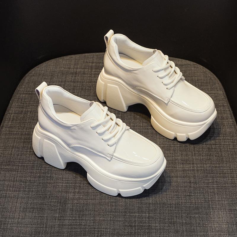 23807-2 Inner Height Increase Small Size Women's Shoes New Ins Versatile Internet Celebrity Style Board Shoes Platform Casual White Shoes Women