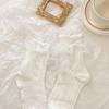 5 Pairs Lolita Socks White Bow Lace Socks Middle Tube Japanese College Style Princess Socks Sweet JK Streetwear Hosiery