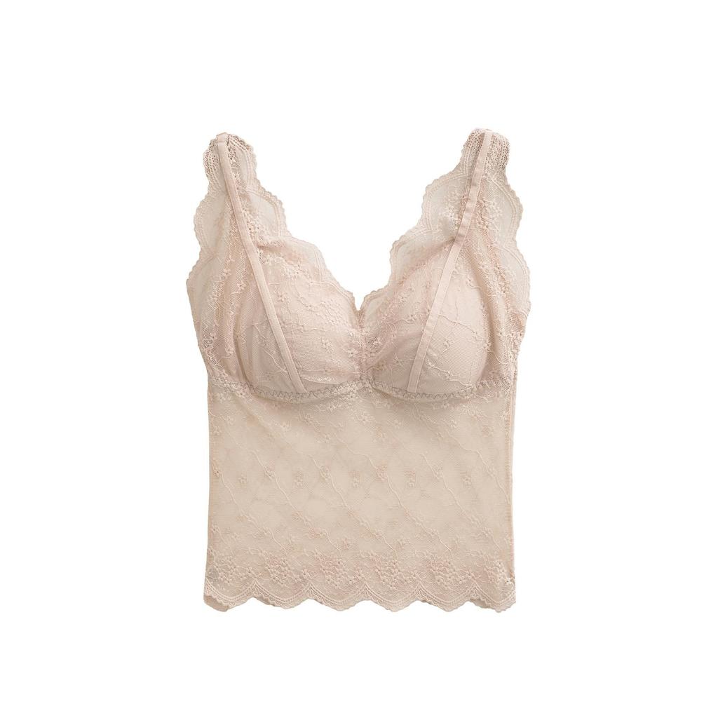 V-Neck Sexy Lace Camisole Top with Chest Pads for Women - Sleek, Sleeveless, and Stylish