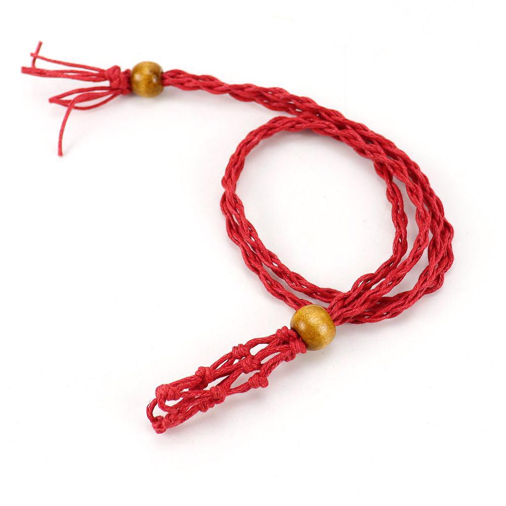 Natural Stone Mesh Pocket Woven Necklace Pendant Adjustable Telescopic Mesh Pocket Hand Woven Mesh Support N664