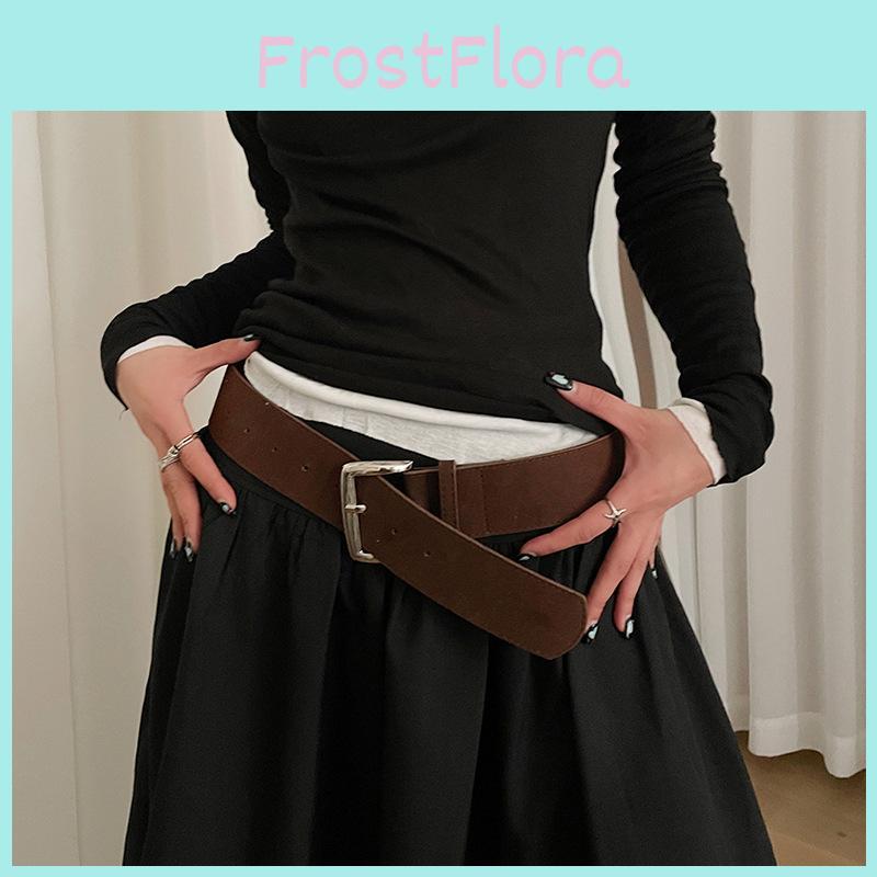 Pu Leather Womens Retro Waist Belt With Alloy Buckle For Casual Jeans And Dress