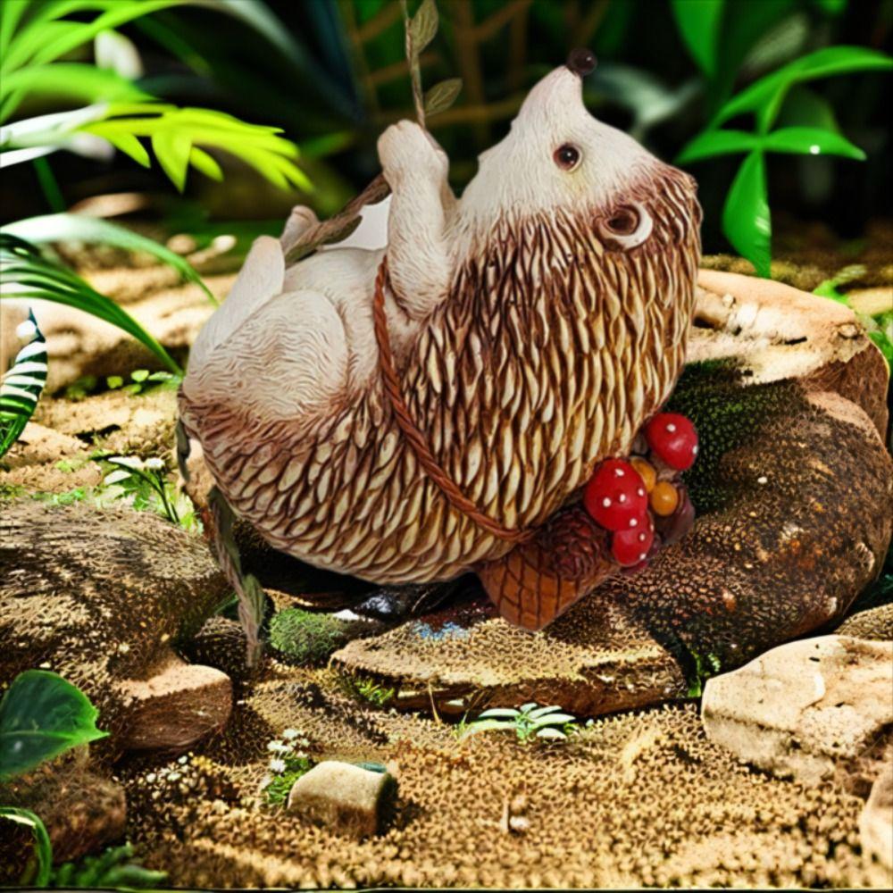 Resin Climbing Hedgehog Ornament Handmade Landscape Animals Decoration Garden Courtyard Balcony