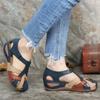 Maogu Freizeit Absatzsandale Damen Sommer Damen Runde Spitze Vintage Damen Plateau Keilsandalen Nähen Damenschuhe 2026 Trend