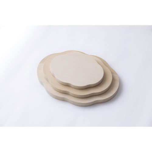 Woodpecker Ginkgo Wood Cutting Board, Made In Japan, Natural Wood, Ginkgo Wood Cutting Board, Cloud Design (M)