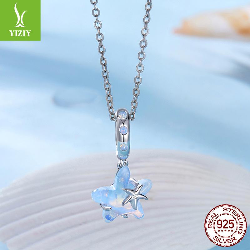 S925 Silver Dream Starfish Pendant Diy Bracelet Beads Ocean Wind Loose Beads Jewelry Accessories