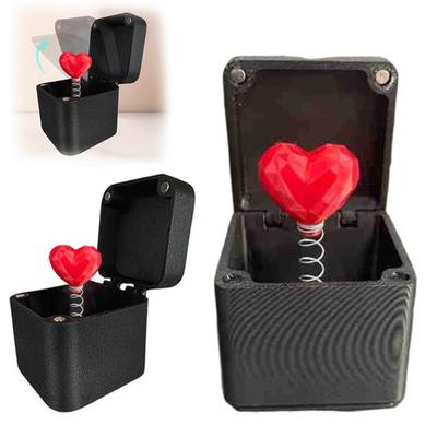 Scatola Regalo Rosa di San Valentino Fiore Rosso a Molla a Forma di Cuore d'Amore dentro