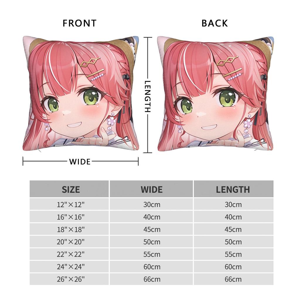 Hot Girl Kawaii Sakura Miko Pillowcases Funny Pillow Case For Sofa Couch Bed Living Room Soft Pillow Cover
