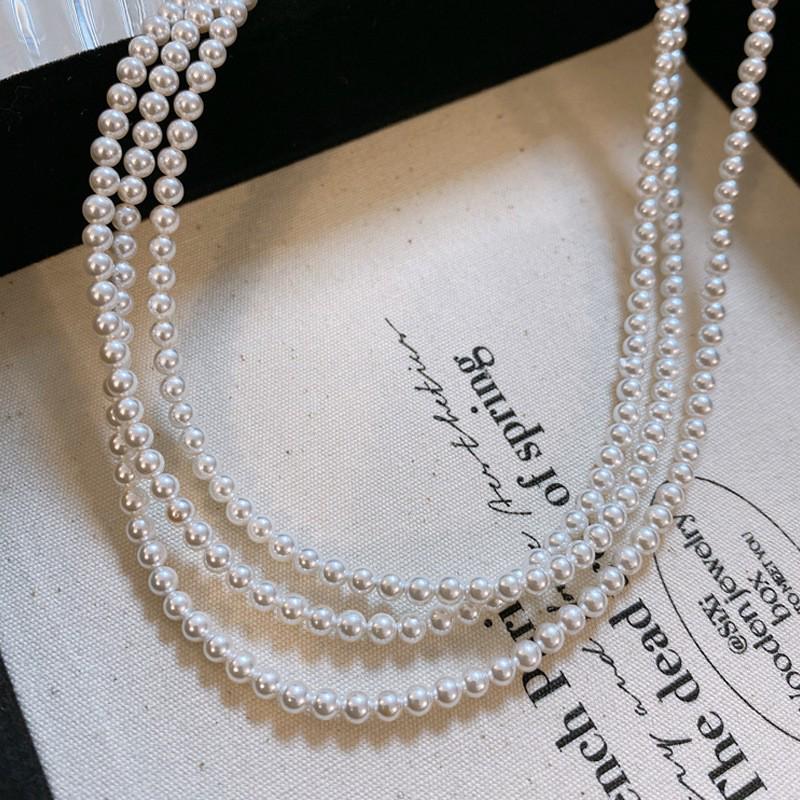 

Жемчужное ожерелье Xiaomi: Женская высококачественная бисерная цепочка для свитера, длинная, устойчивая к выцветанию, новинка для осени/зимы.