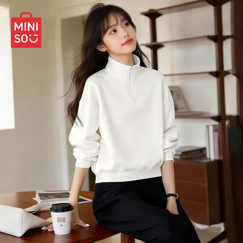 

MINISO Women s Half-Zip Hoodie Sweatshirt XL