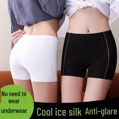 Women's 2026 Summer Ice Silk Two-in-One Safety Shorts: Thin, Plus Size, Anti-Exposure