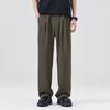 Summer New Wide-leg Drape Double-pleated Small Trousers Men's Daily Commuting Loose Straight Casual Long Pants