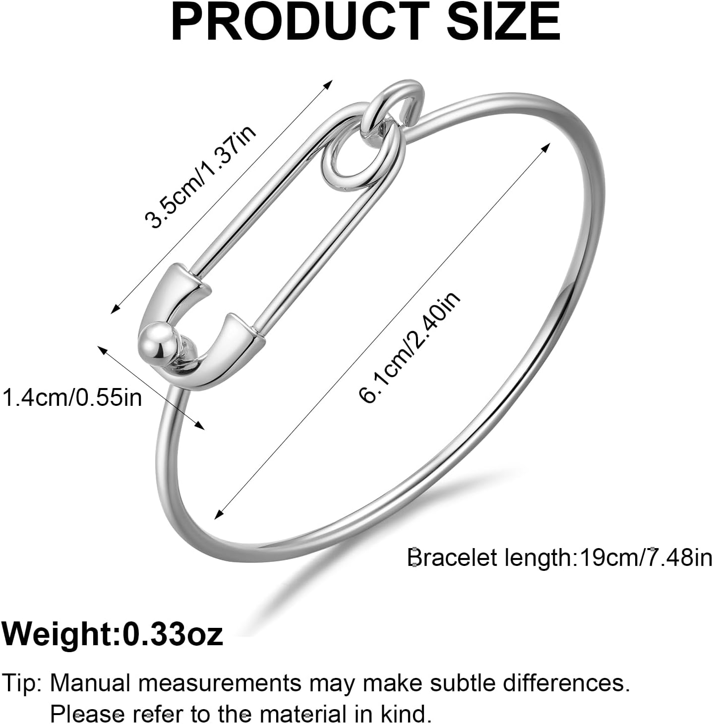 

Gold-plated Safety Pin Hook Bracelet for Women Simple Thin Cuff Bangle Love Friendship Minimalist Jewelry
