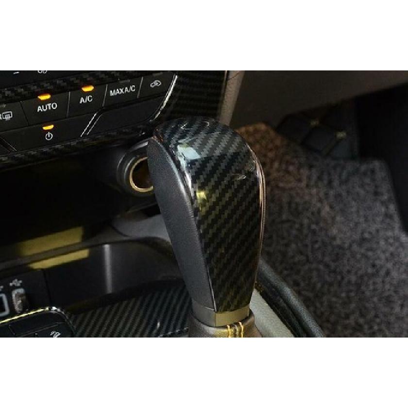 1PCS Gear Shift Knob For Ford Ranger 2015-2018 Carbon Fiber Shifter Lever Trim