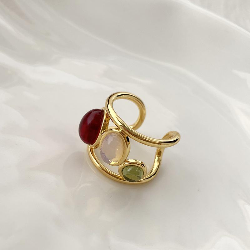 Adjustable High-End Vintage Gem Crystal Ring