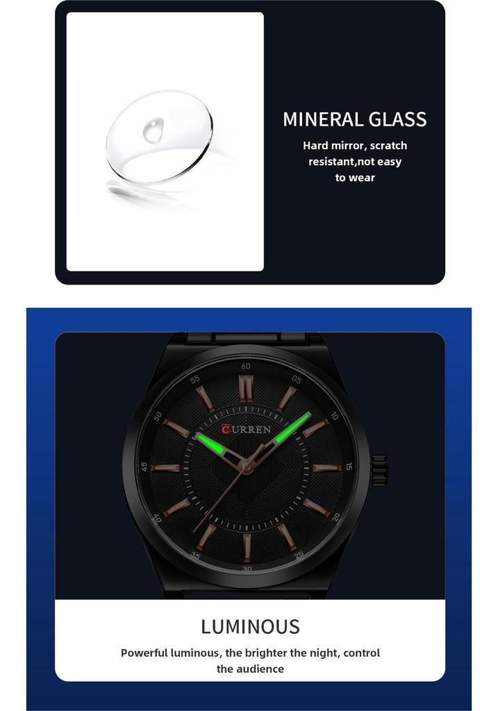 Curren 8407 Men's Quartz Business Watch with Steel Band